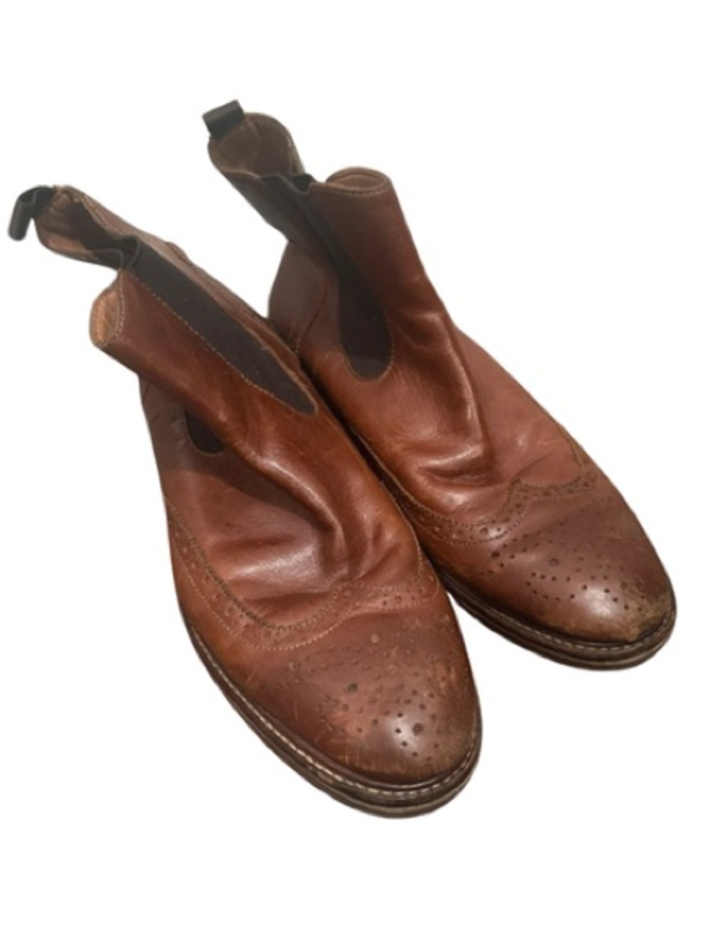 Johnston & Murphy Brown Leather Wingtip Chelsea Boots